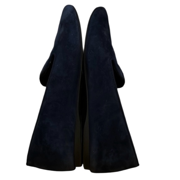 Birdies Women 10.5 Starling Navy Blue Suede Flat Slip On Smoking Slipper Loafer - Picture 7 of 7